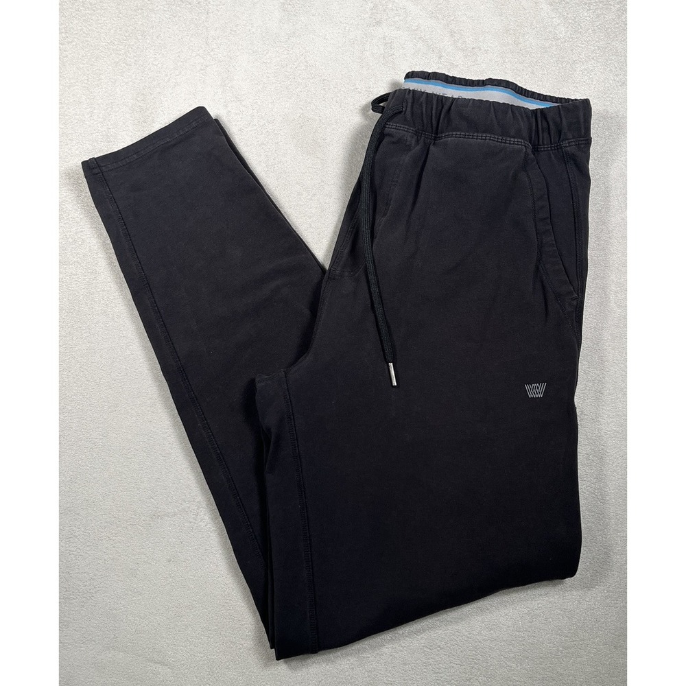 Mack Weldon Mens Large Tall LT Ace Sweatpants Black Zipper Pocket Lounge